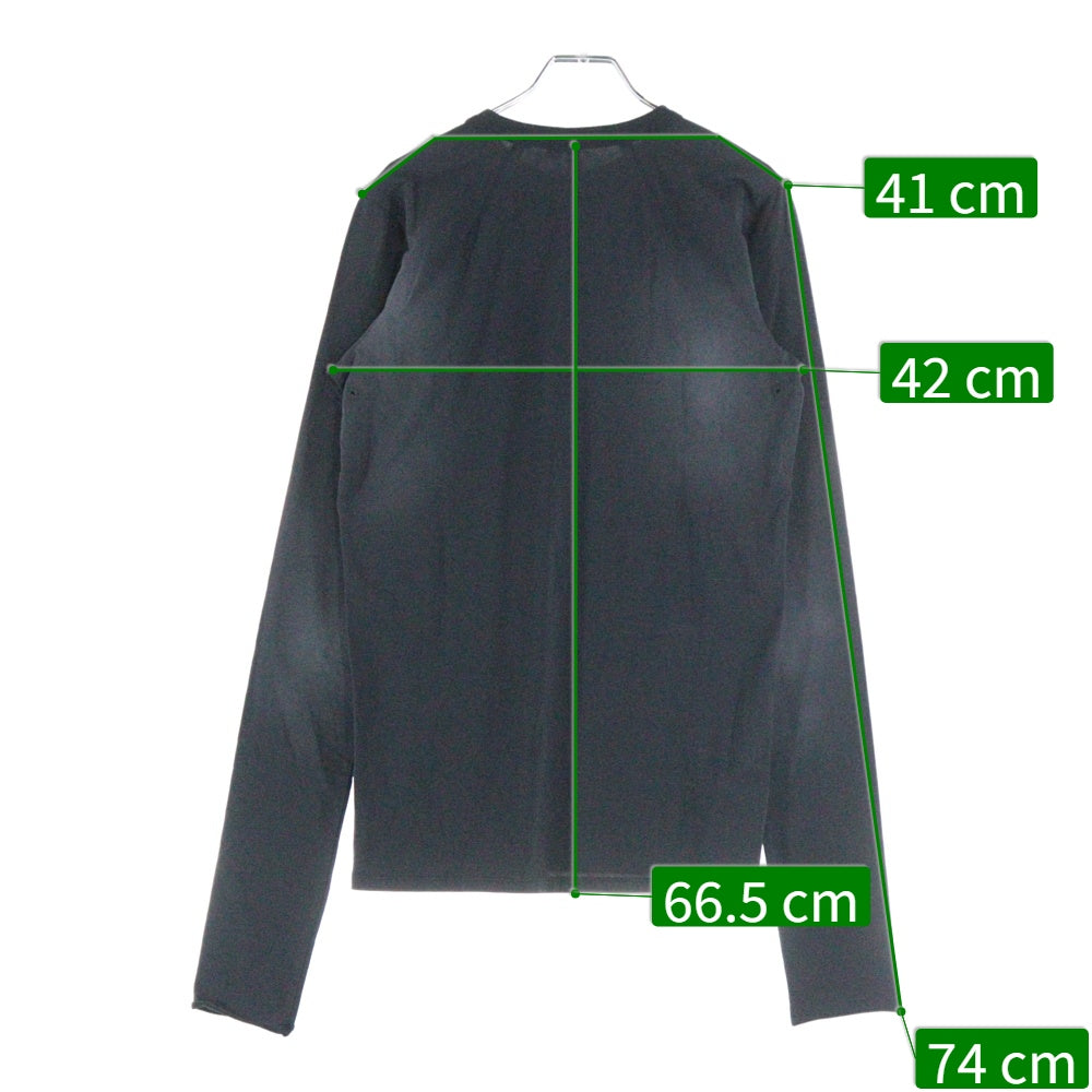 entire studios(エンタイア スタジオ) PRIMER LONG SLEEVE 汚れ加工 ロングスリーブ 長袖Tシャツ ブラック ES2262WBM