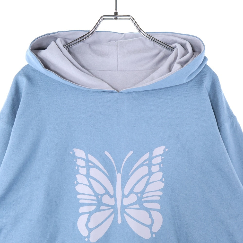 Needles(ニードルス) L/S Reversible Hoody パピヨン バタフライプリント リバーシブル プルオーバーパーカー ブルー NS268