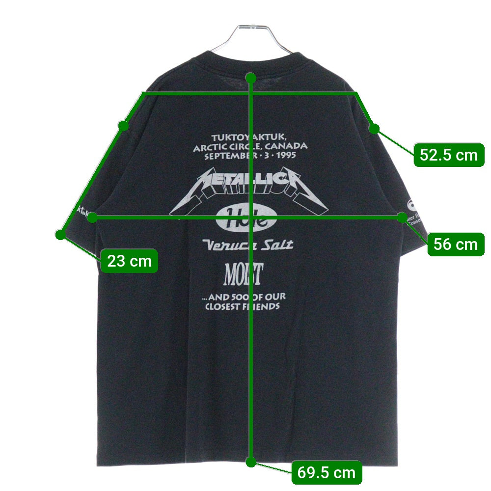 VINTAGE(ヴィンテージ) 90S METALLICA HOLE TUKTOYAKTUK 95 Polar beach 両面プリント 半袖Tシャツ ブラック