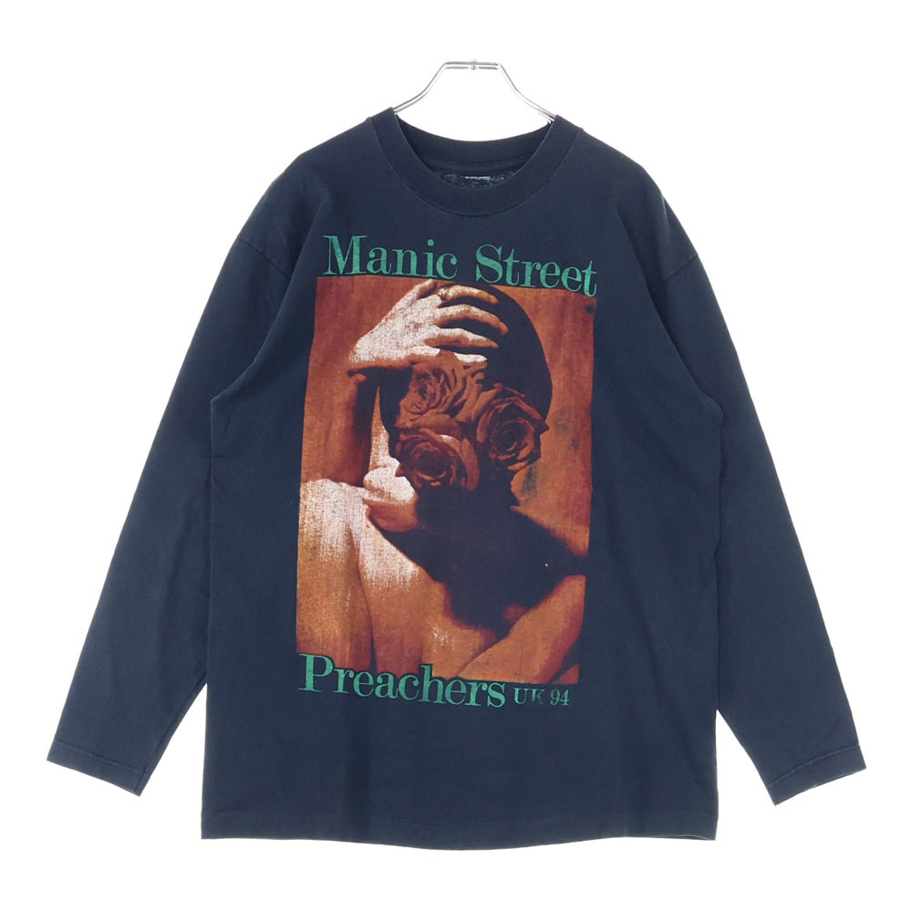 VINTAGE(ヴィンテージ) 90s Manic Street Preachers UK 1994 マニックストリートプリーチャーズ 両面プリント Tシャツ 長袖カットソー ブラック