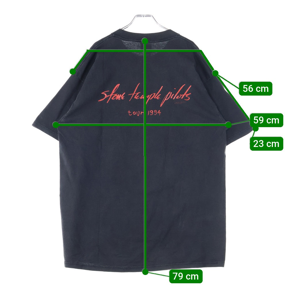 VINTAGE(ヴィンテージ) 90s STONE TEMPLE PILOTS PURPLE TOUR 1994 ストームテンプル 両面プリント 半袖Tシャツ ブラック