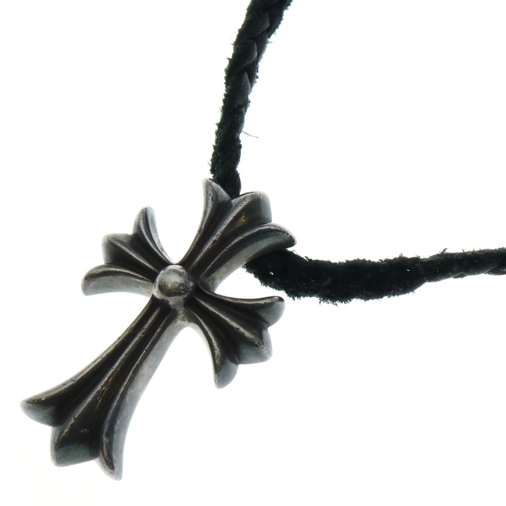 CHROME HEARTS(クロムハーツ) CH CRS SML CL スモールCHクロス レザーブレイド ネックレス シルバー/ブラック BCA217