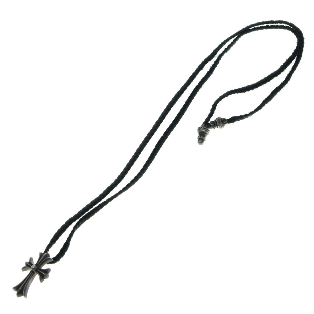 CHROME HEARTS(クロムハーツ) CH CRS SML CL スモールCHクロス レザーブレイド ネックレス シルバー/ブラック BCA217