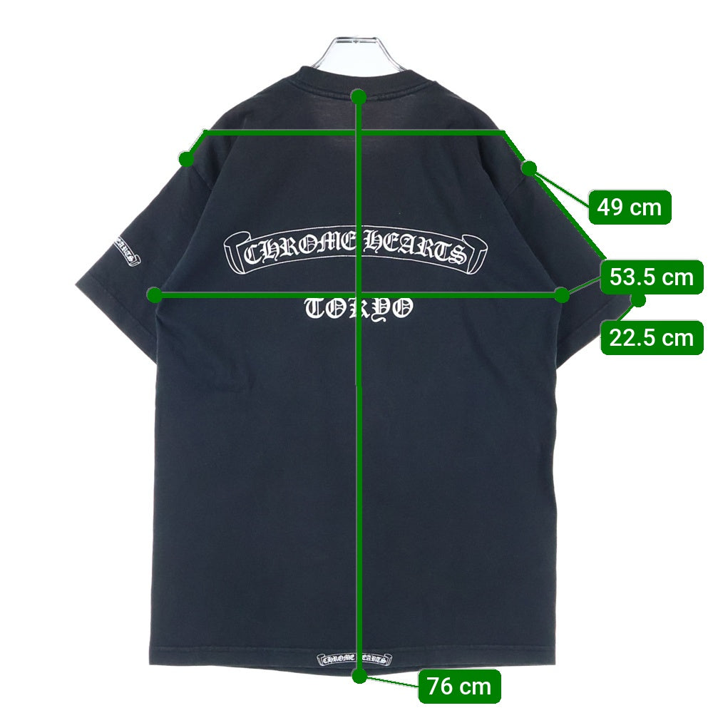 CHROME HEARTS(クロムハーツ) OLD TOKYO 東京限定 バックスクロールラベル 両面プリント半袖Tシャツ カットソー ブラック