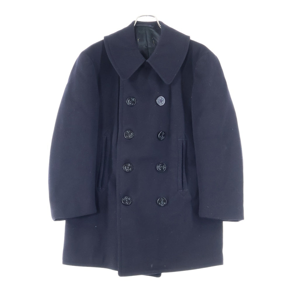 VINTAGE(ヴィンテージ) 40S U.S.NAVY WOOL 10ボタン 裏地サテン アンカーボタン コーデュロイ地ハンドウォーマーポケット Pコート ブラック