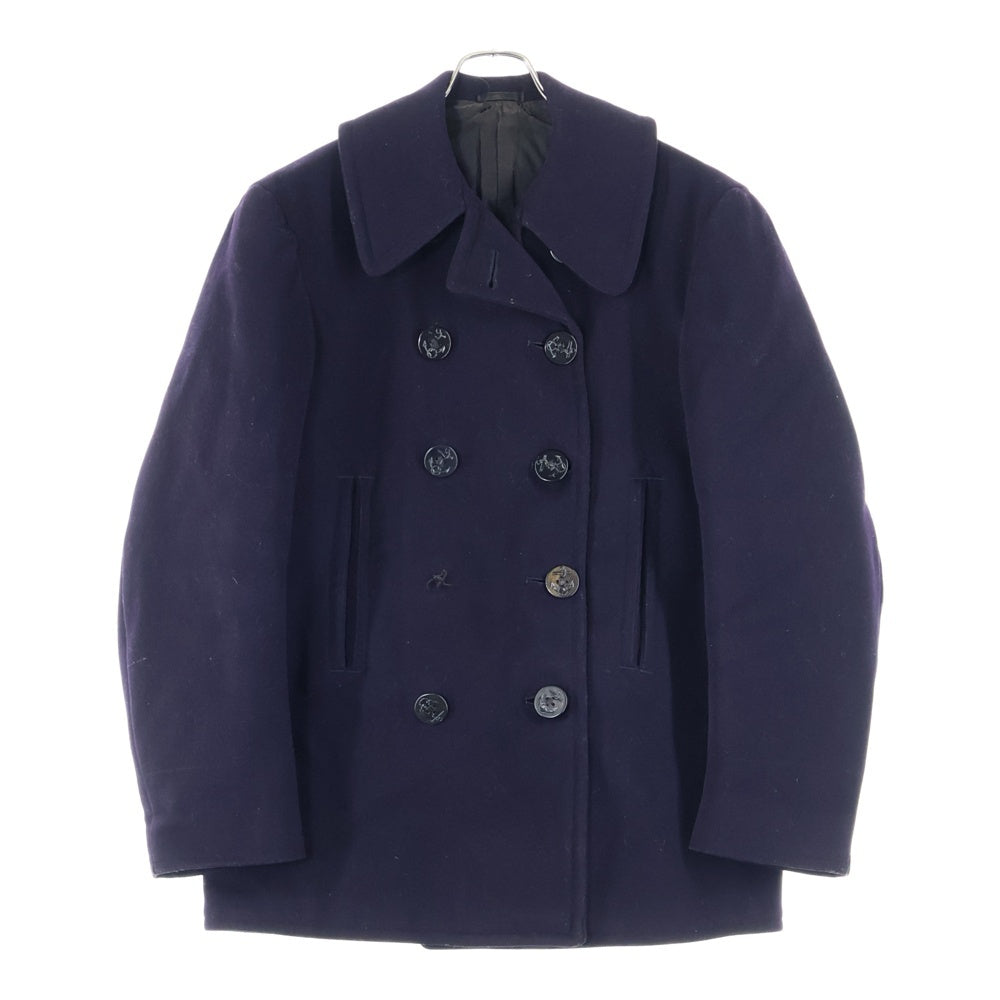 VINTAGE(ヴィンテージ) 40S U.S.NAVY WOOL 10ボタン 裏地コットン アンカーボタン コーデュロイ地ハンドウォーマーポケット Pコート ブラック
