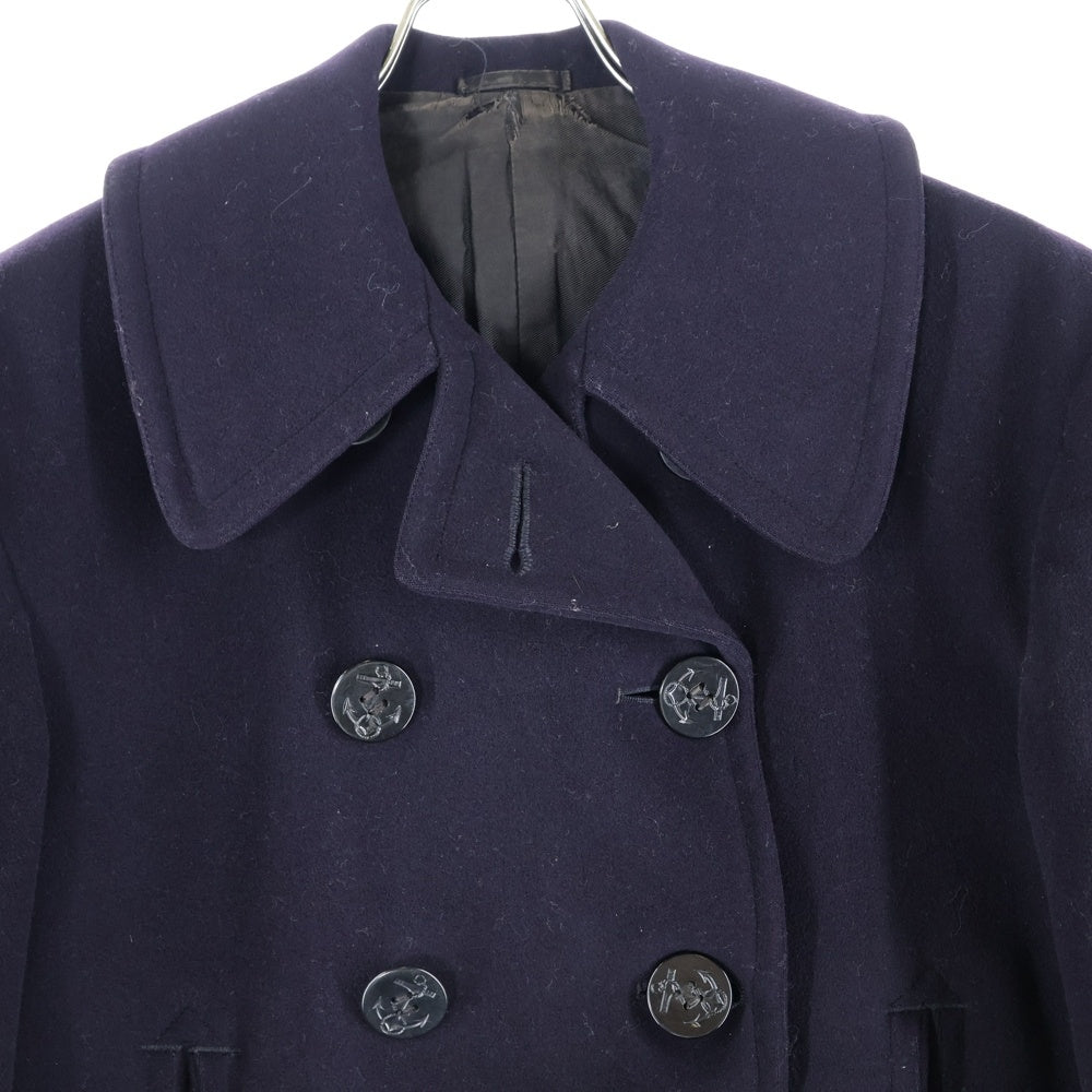 VINTAGE(ヴィンテージ) 40S U.S.NAVY WOOL 10ボタン 裏地コットン アンカーボタン コーデュロイ地ハンドウォーマーポケット Pコート ブラック