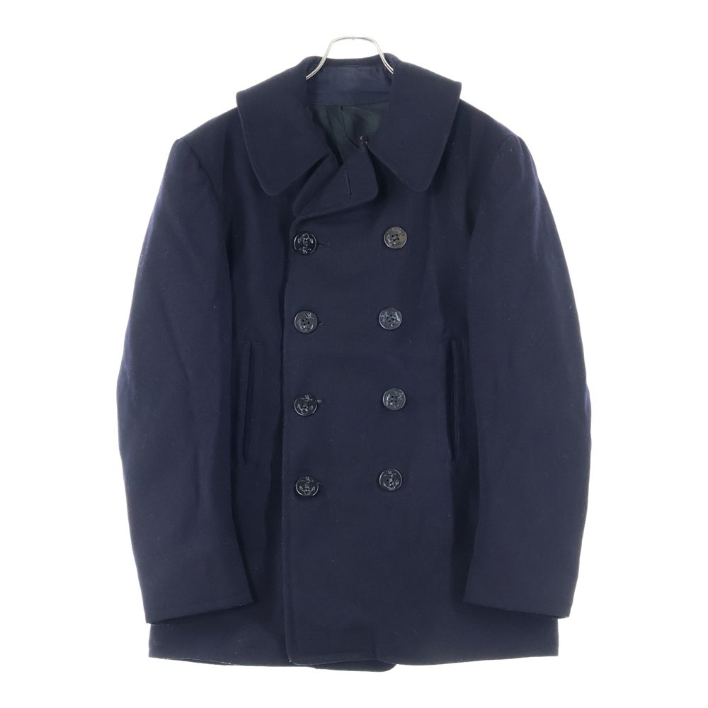 VINTAGE(ヴィンテージ) 40S U.S.NAVY WOOL 10ボタン 裏地コットン アンカーボタン コーデュロイ地ハンドウォーマーポケット Pコート ブラック
