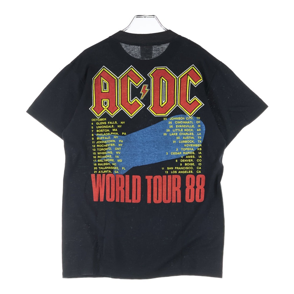 VINTAGE(ヴィンテージ) 90s AC/DC BLOW UP YOUR VIDEO WORLD TOUR 1988 両面プリント 半袖Tシャツ ブラック