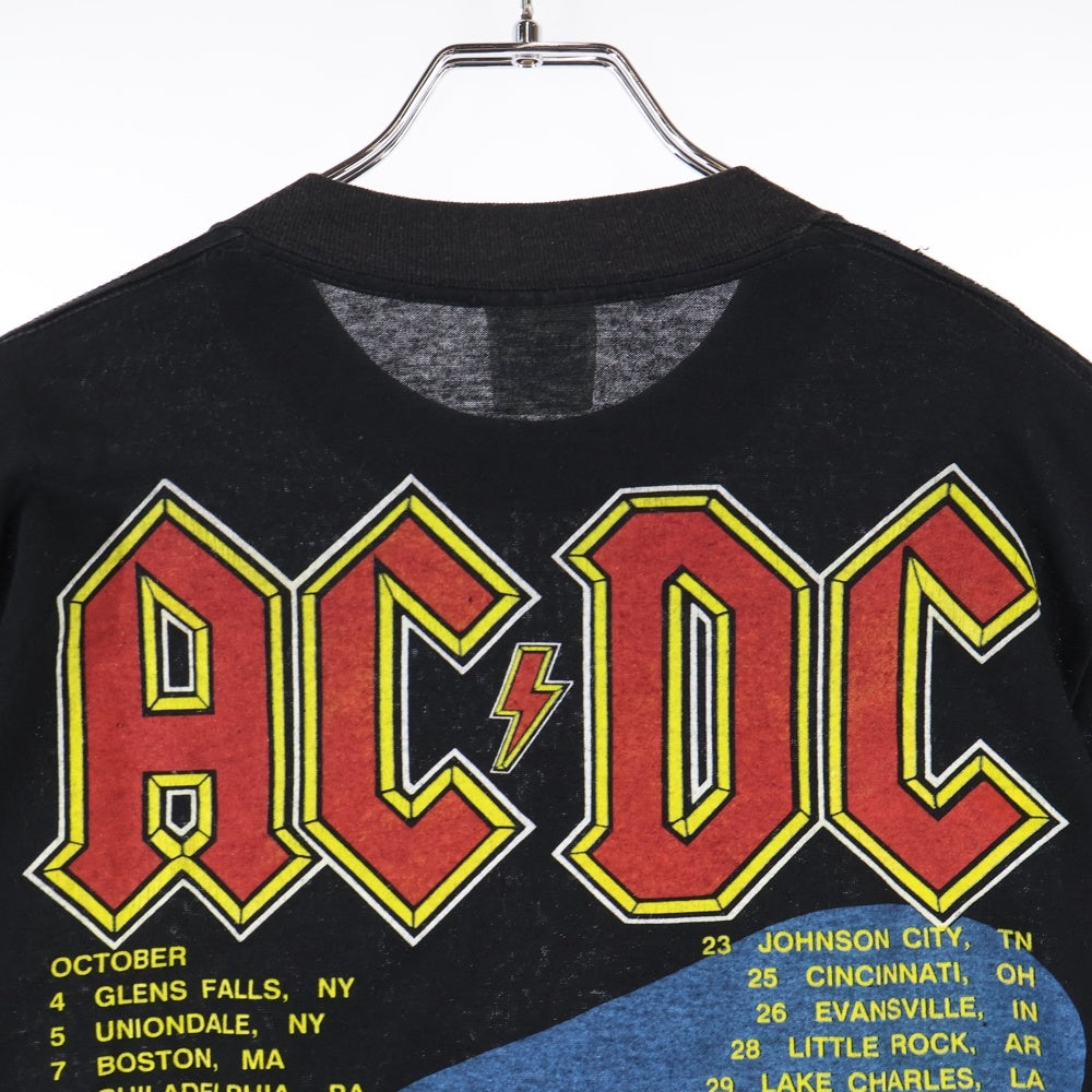 VINTAGE(ヴィンテージ) 90s AC/DC BLOW UP YOUR VIDEO WORLD TOUR 1988 両面プリント 半袖Tシャツ ブラック