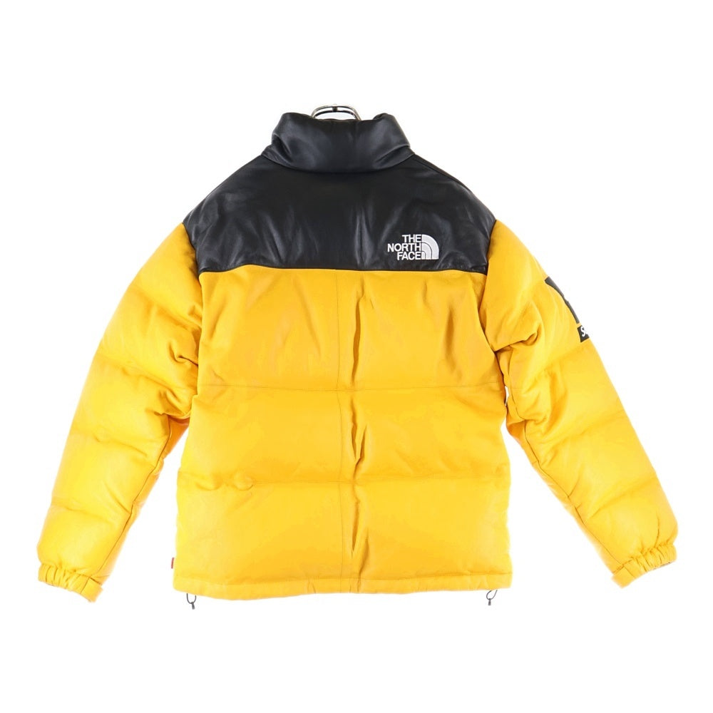 SUPREME(シュプリーム) 17AW x THE NORTH FACE LEATHER NUPTSE ザノースフェイス レザーヌプシ アウター ND91702I ブラック/イエロー