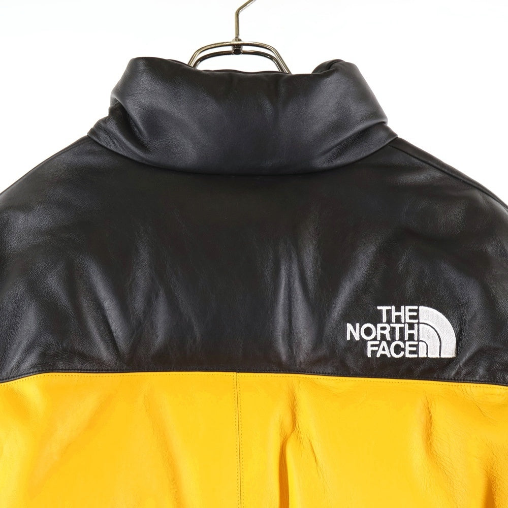 SUPREME(シュプリーム) 17AW x THE NORTH FACE LEATHER NUPTSE ザノースフェイス レザーヌプシ アウター ND91702I ブラック/イエロー