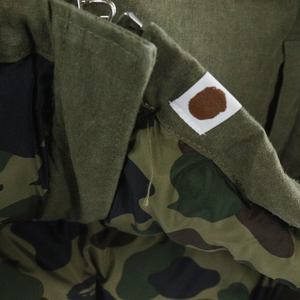 READY MADE(レディメイド) ×A BATHING APE TIGER DOWN JACKET 25周年記念 USヴィンテージ テントクロス タイガー ダウンジャケット アウター カーキ