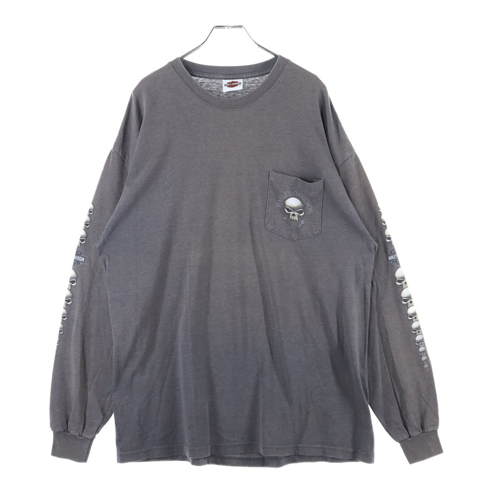 HARLEY DAVIDSON(ハーレーダビッドソン) 00s VINTAGE Myrtle Beach L/S Tee 両面プリント 長袖Tシャツ カットソー グレー