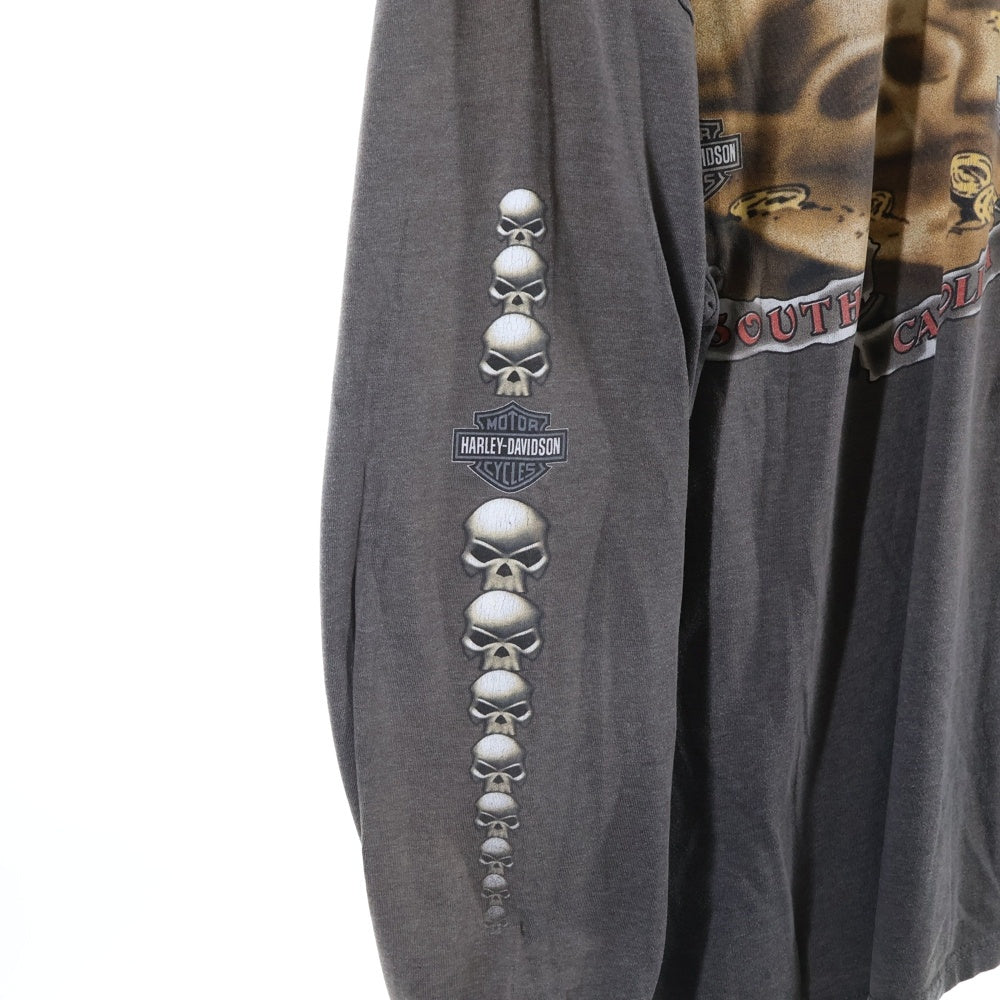 HARLEY DAVIDSON(ハーレーダビッドソン) 00s VINTAGE Myrtle Beach L/S Tee 両面プリント 長袖Tシャツ カットソー グレー
