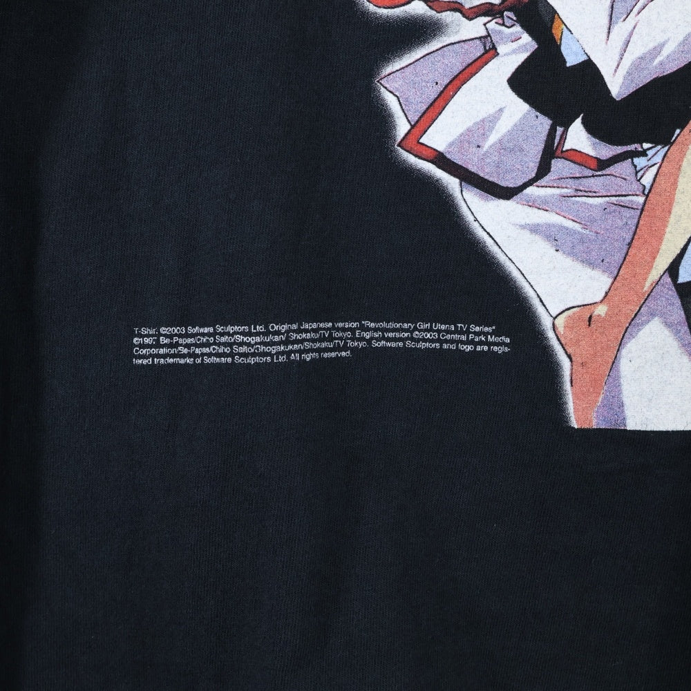 VINTAGE(ヴィンテージ) 00s UTENA 少女革命ウテナ フロントプリント Tシャツ 半袖カットソー ブラック
