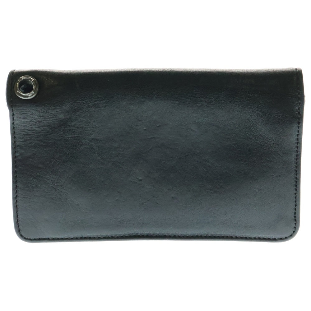CHROME HEARTS(クロムハーツ) 1ZIP 1ジップ クロスボールボタン レザーウォレット 財布 ブラック BCA362