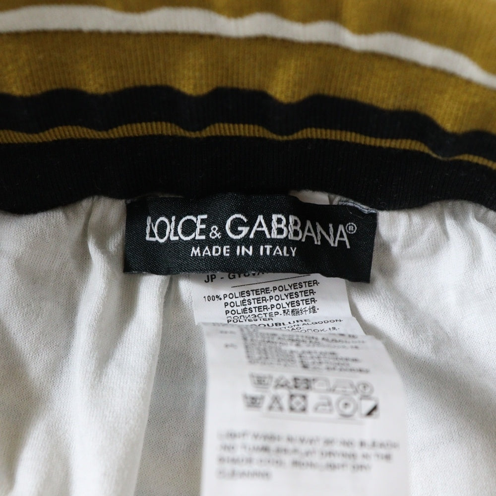 DOLCE & GABBANA(ドルチェアンドガッバーナ) SILK LIB EASY PANTS シルク 総柄 リブ イージーパンツ マルチカラー