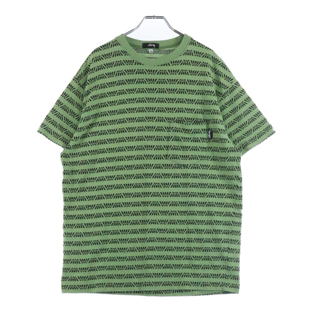 STUSSY(ステューシー) 80s OLD STUSSY オールドステューシー マリファナ柄 総柄 Tシャツ 半袖カットソー グリーン