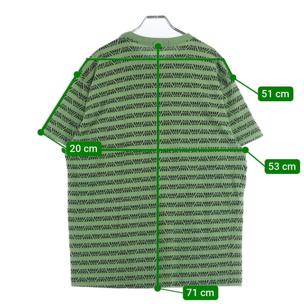 STUSSY(ステューシー) 80s OLD STUSSY オールドステューシー マリファナ柄 総柄 Tシャツ 半袖カットソー グリーン