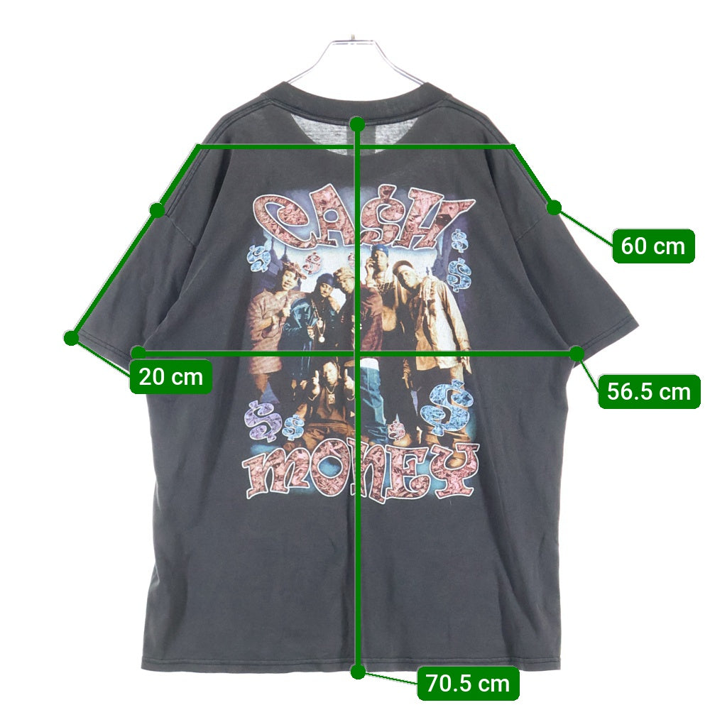 VINTAGE(ヴィンテージ) 90-00s RUFF RYDERS Cash Money ラフライダーズ 両面プリント 半袖Tシャツ ラップTシャツ カットソー ブラック