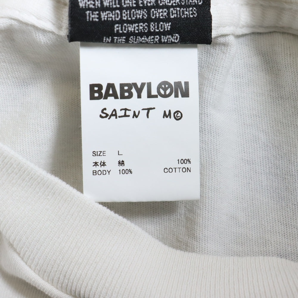 SAINT MICHAEL(セントマイケル) 25AW BBLN SS TEE SM-HR1-0000-C48 両面プリント半袖Tシャツ カットソー ホワイト