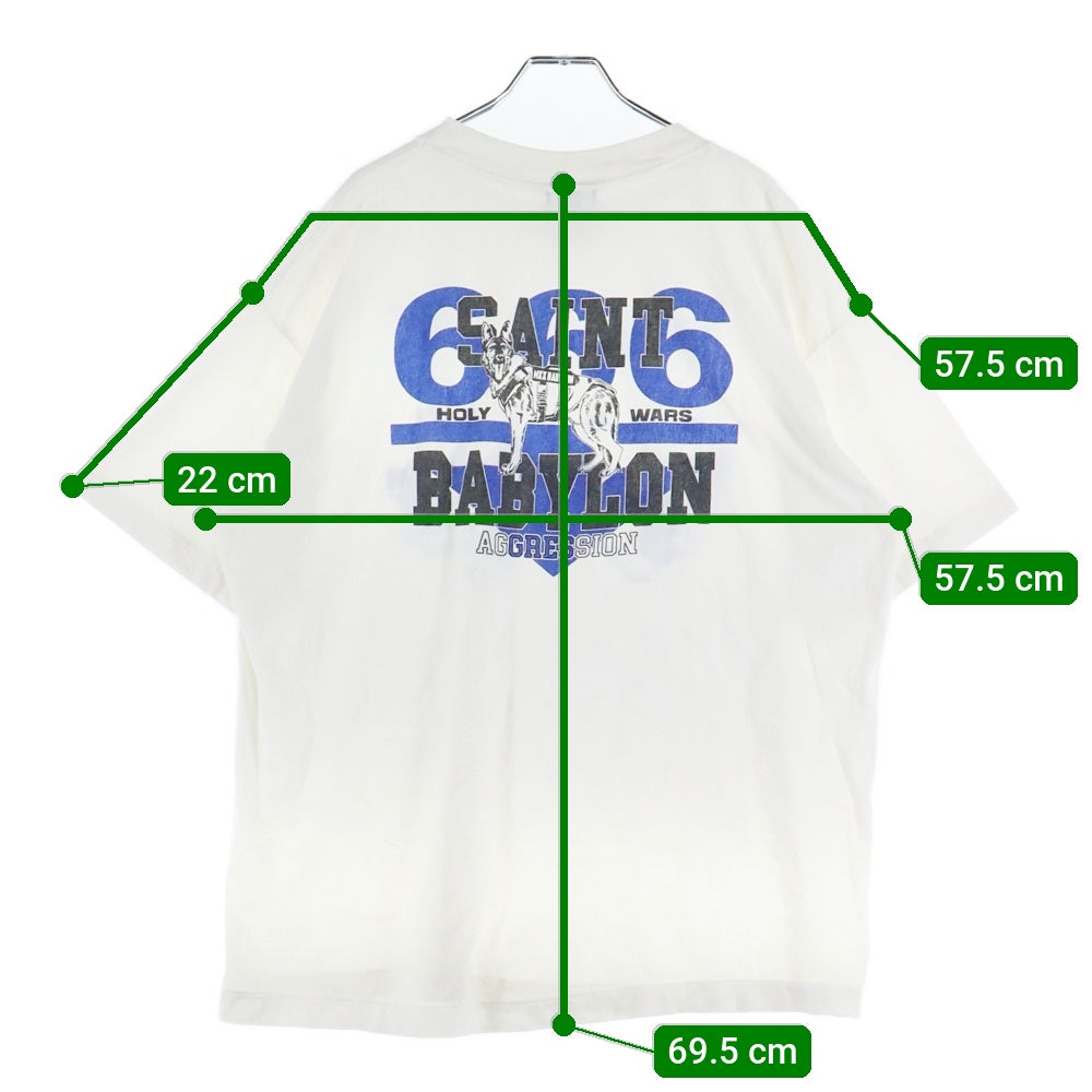 SAINT MICHAEL(セントマイケル) 25AW BBLN SS TEE SM-HR1-0000-C48 両面プリント半袖Tシャツ カットソー ホワイト