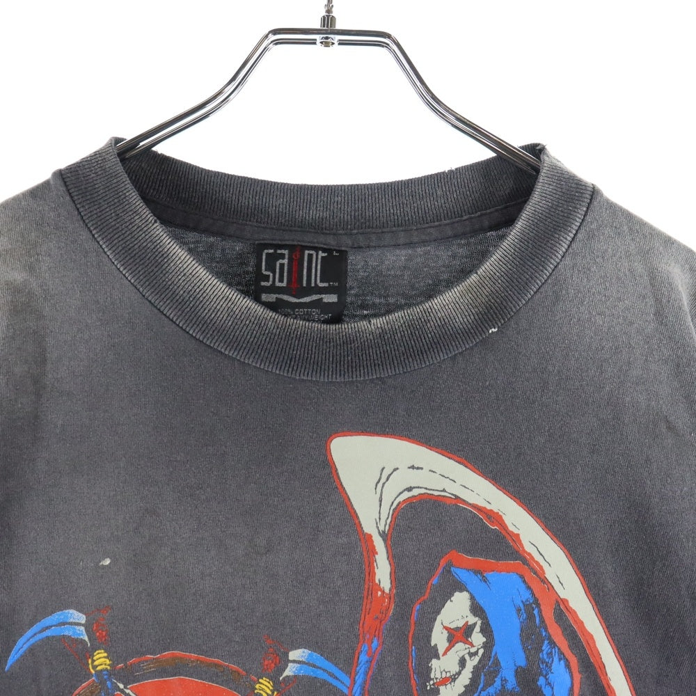 SAINT MICHAEL(セントマイケル) BIRTH AND DEATH SS TEE SM-HR1-0000-007 両面プリント半袖Tシャツ カットソー ブラック