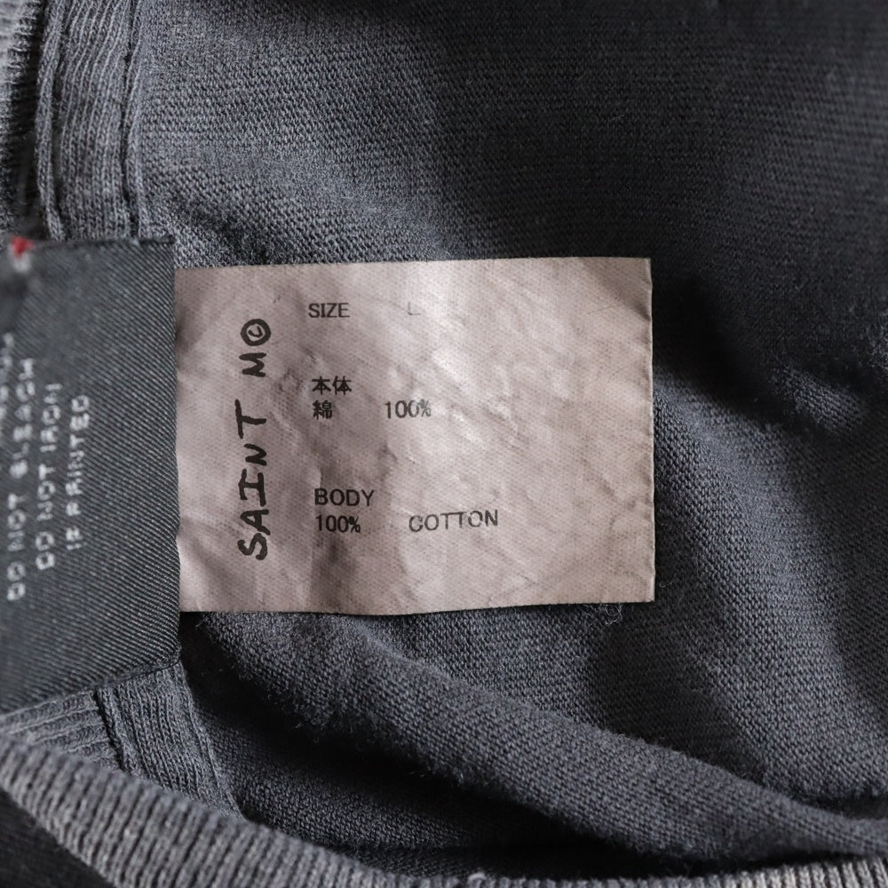 SAINT MICHAEL(セントマイケル) BIRTH AND DEATH SS TEE SM-HR1-0000-007 両面プリント半袖Tシャツ カットソー ブラック