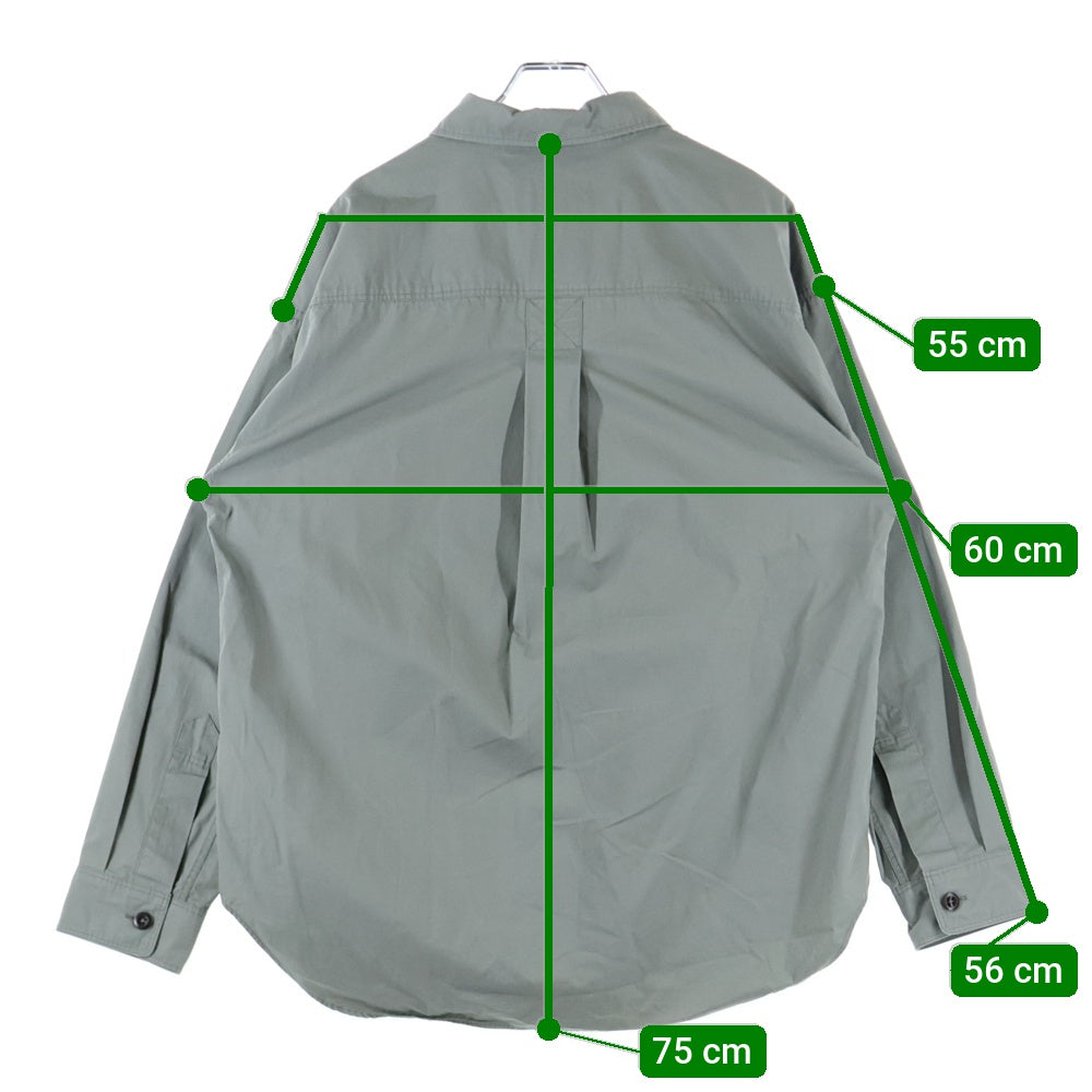 MARGARET HOWELL(マーガレットハウエル) DRY COTTON POPLIN SHIRT ドライコットン ポプリン ロングスリーブ 長袖 シャツジャケット グレー 596-0250502