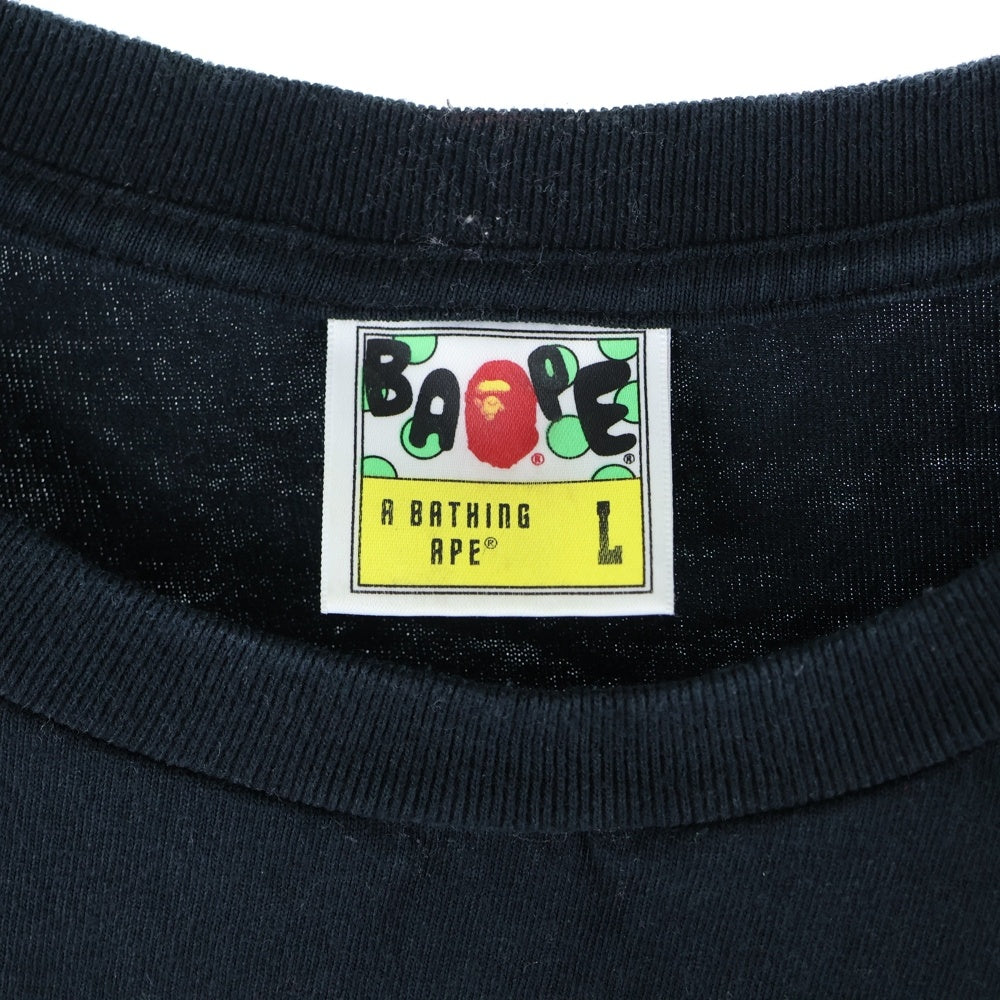 A BATHING APE(アベイシングエイプ) College Tee 001TEG301001X ロゴプリント半袖Tシャツ カットソー ブラック