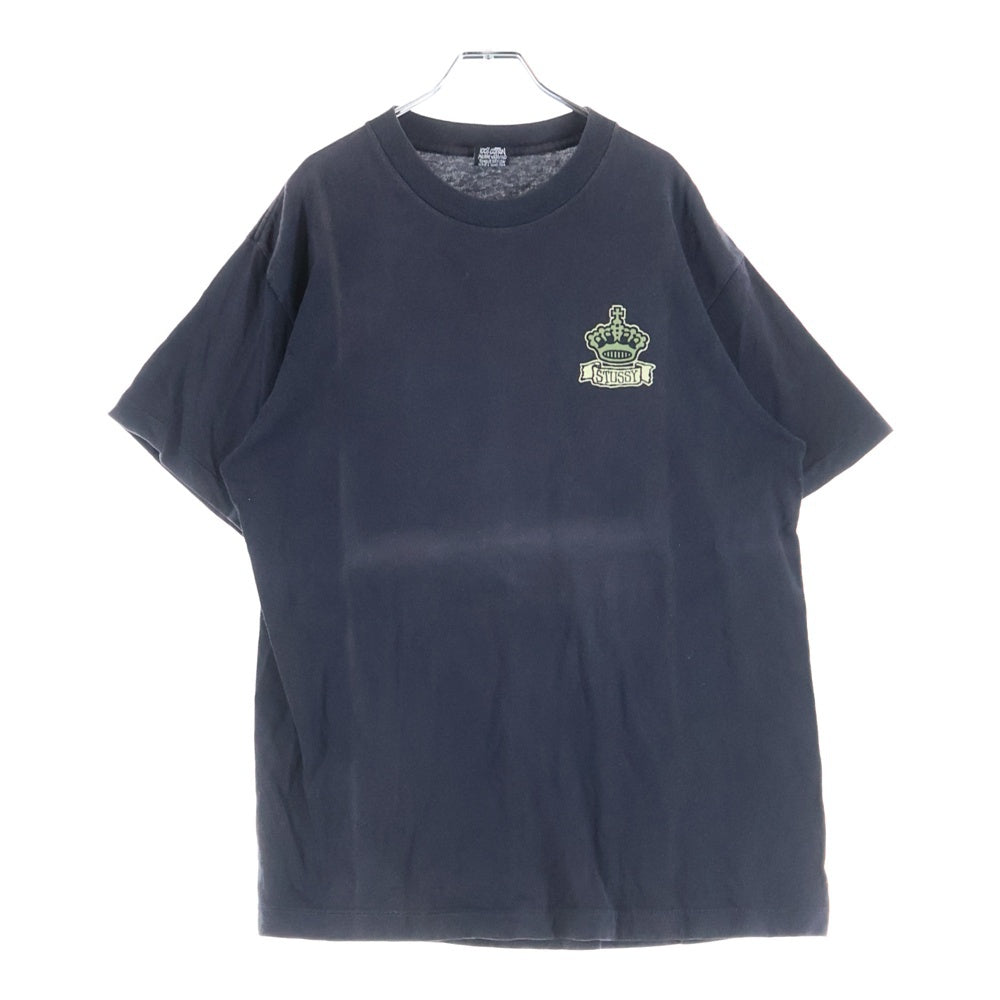STUSSY(ステューシー) 90s OLD STUSSY DESIGN CORP クラウン プリント Tシャツ 半袖カットソーブラック