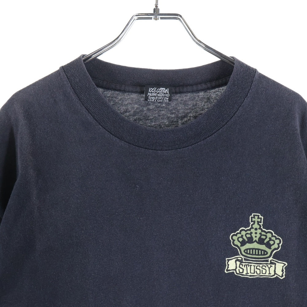 STUSSY(ステューシー) 90s OLD STUSSY DESIGN CORP クラウン プリント Tシャツ 半袖カットソーブラック