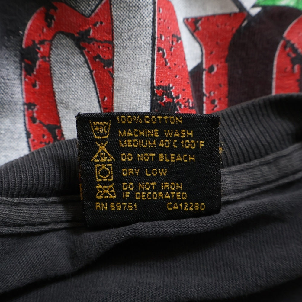 VINTAGE(ヴィンテージ) 90s GUNS N' ROSES GUN AND ROSE ガンズアンドローゼス オーバープリント 半袖Tシャツ ブラック/レッド