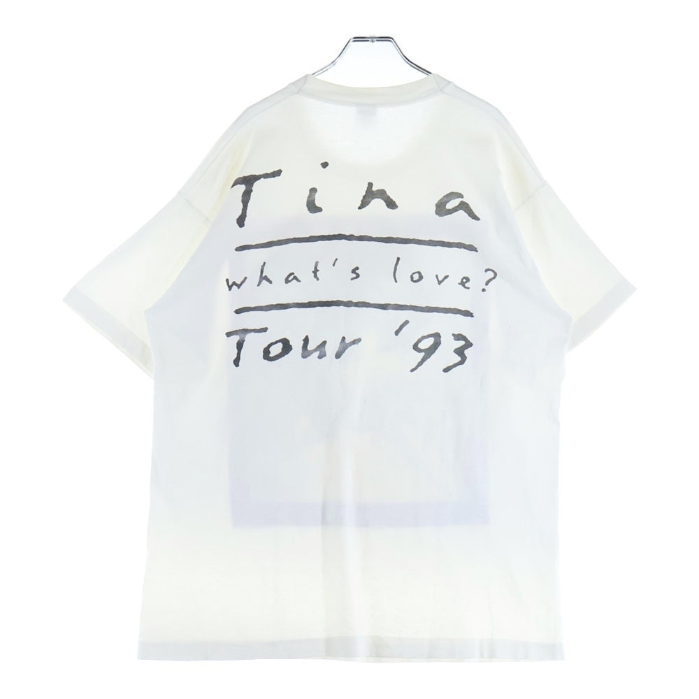 VINTAGE(ヴィンテージ) 90s TINA TURNER WHAT'S LOVE? TOUR ティナ ターナー 両面プリント Tシャツ 半袖カットソー ホワイト