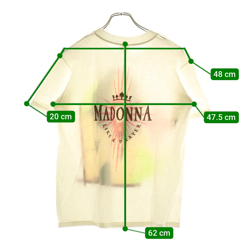 VINTAGE(ヴィンテージ) 80s MADONNA LIKE A PRAYER マドンナ 両面プリント 半袖Tシャツ カットソー ホワイト