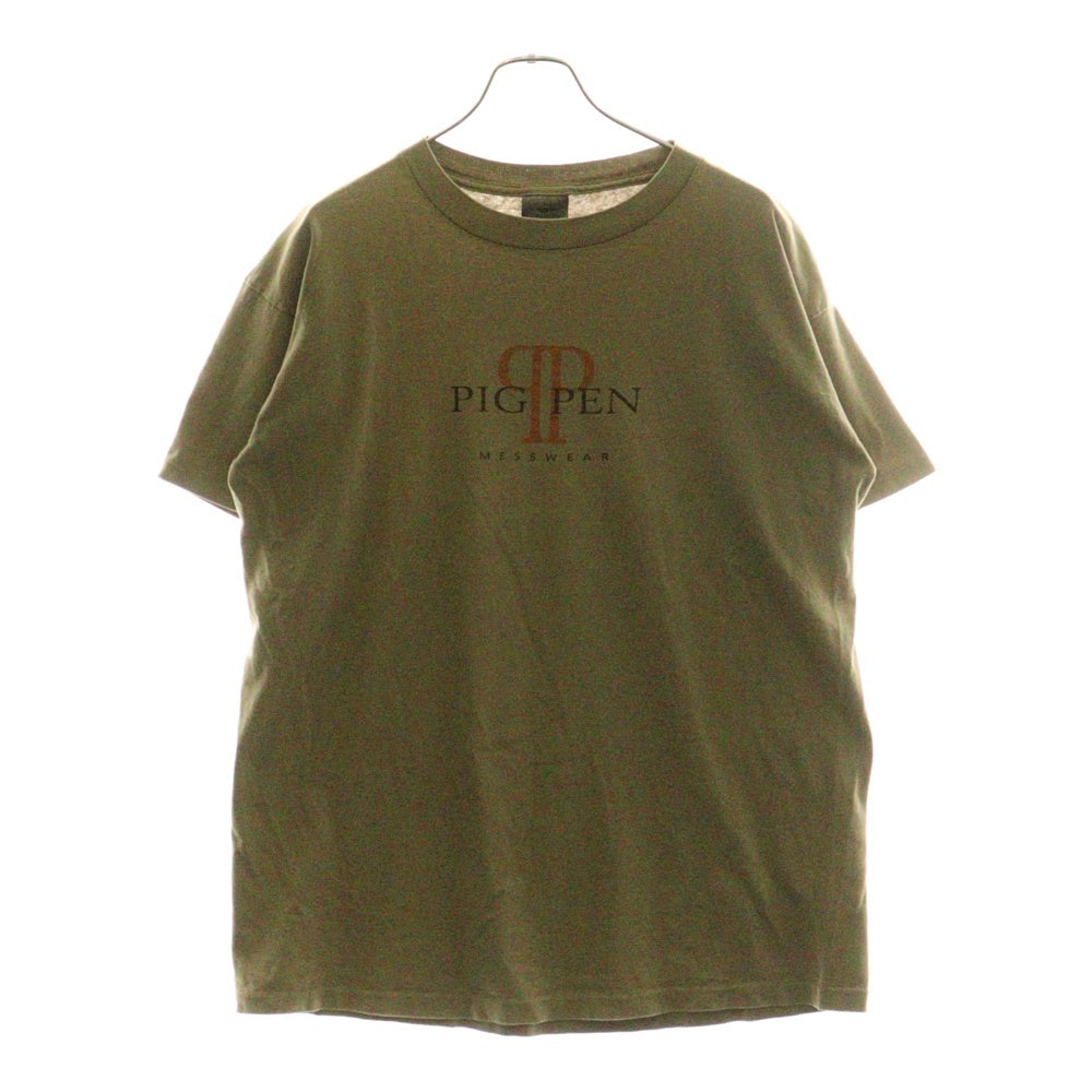 VINTAGE(ヴィンテージ) 90s PEANUTS CHARLIE BROWN PIGPEN MESSWEAR CK ピーナッツ パロディTシャツ 両面プリント 半袖Tシャツ カットソー ブラウン