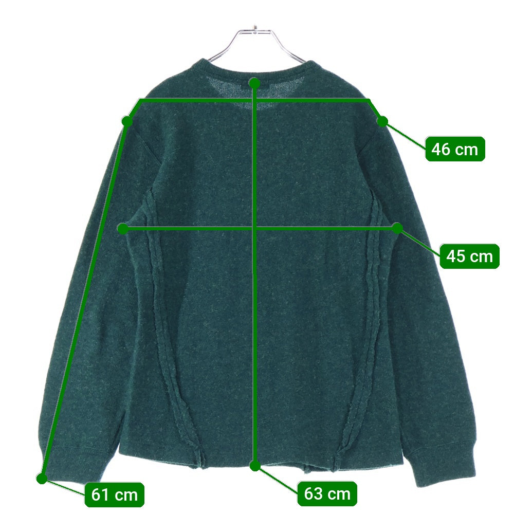 COMME des GARCONS HOMME PLUS(コムデギャルソンオムプリュス) 03AW WOOL CREW NECK ウール メランジ ニット クルーネック PK-T045 グリーン