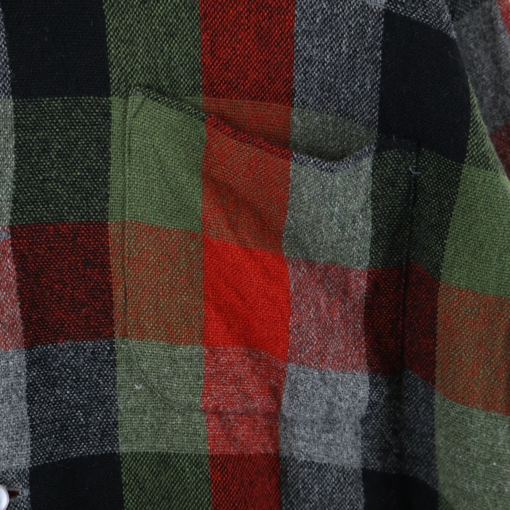 VINTAGE(ヴィンテージ) 70s JAYSON ジェイソン オープンカラー ネルチェック 長袖シャツ レッド/グリーン