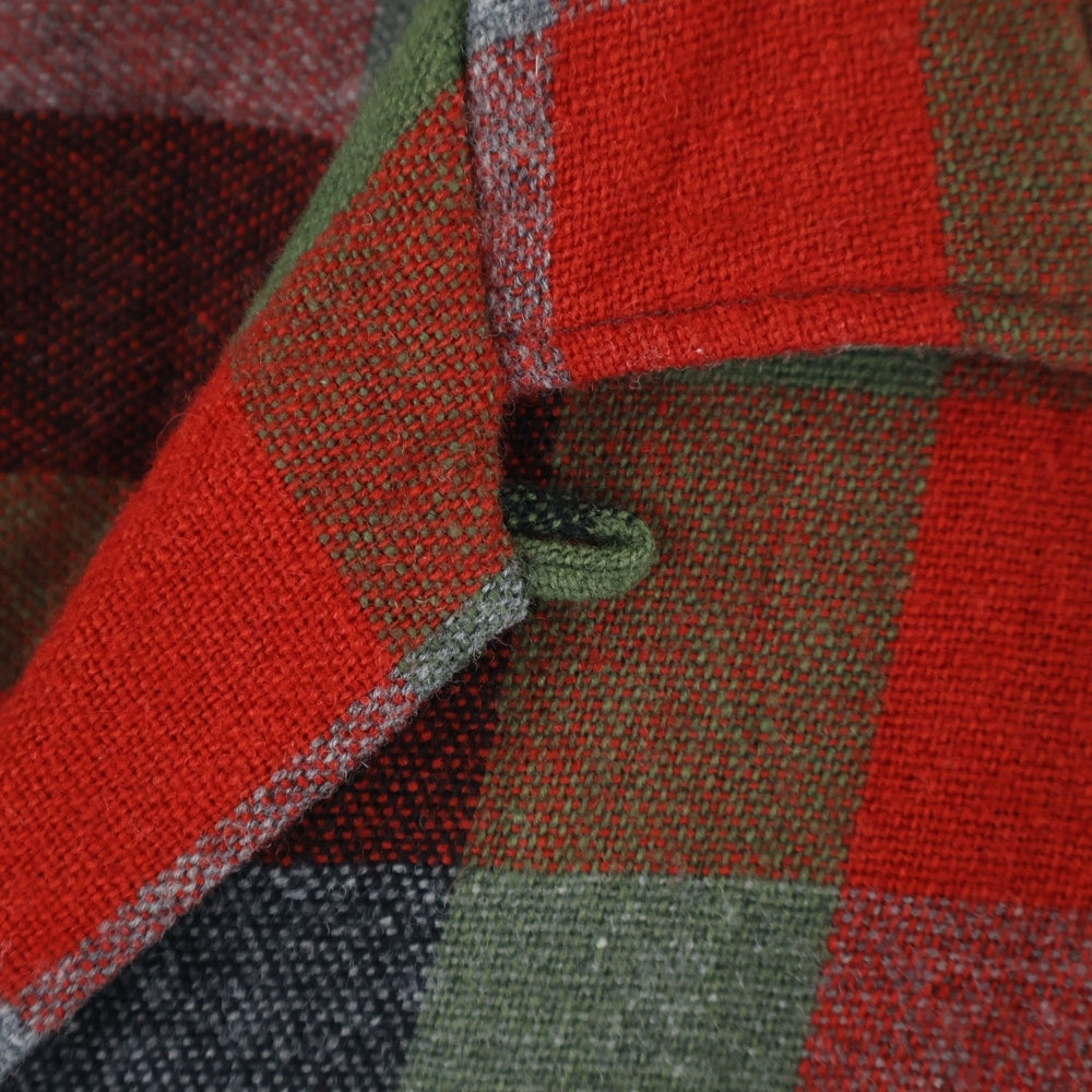 VINTAGE(ヴィンテージ) 70s JAYSON ジェイソン オープンカラー ネルチェック 長袖シャツ レッド/グリーン