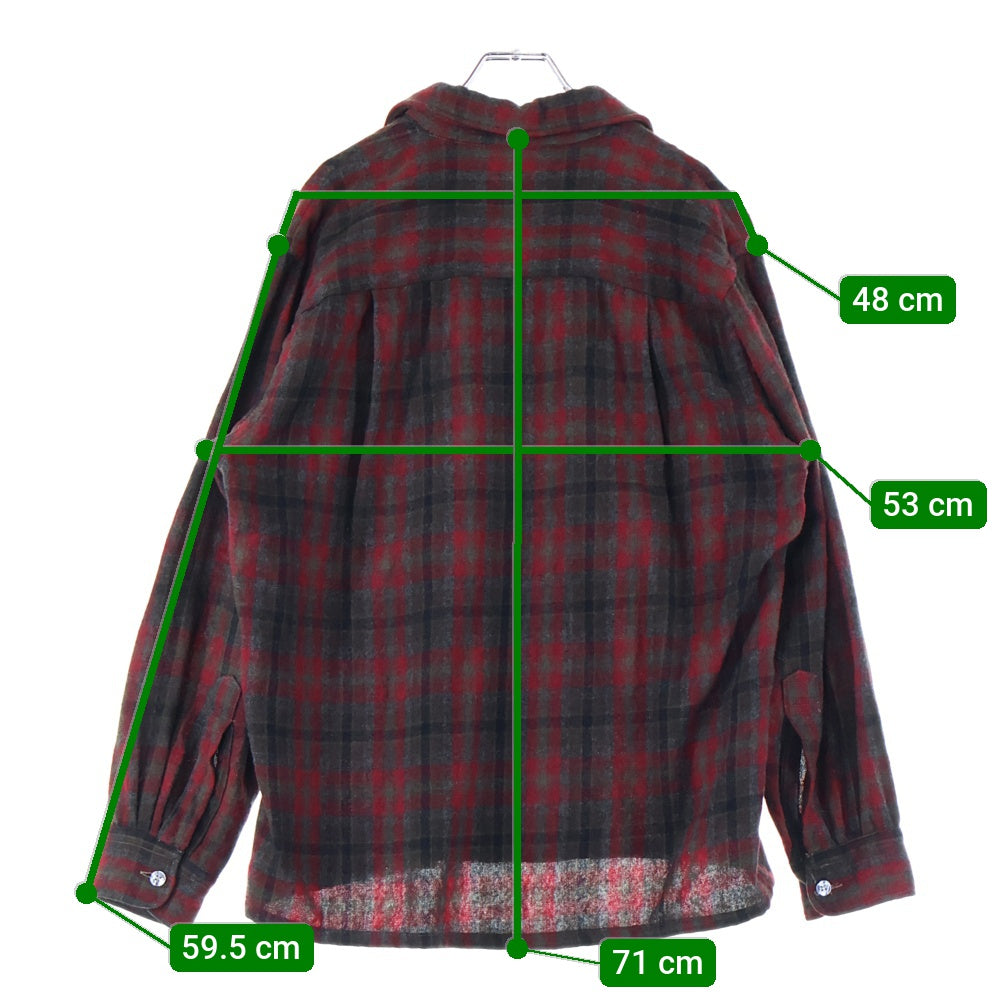 VINTAGE(ヴィンテージ) 60s TOWNCRAFT PENNEYS タウンクラフト ペニーズ ネルチェック 長袖シャツ レッド