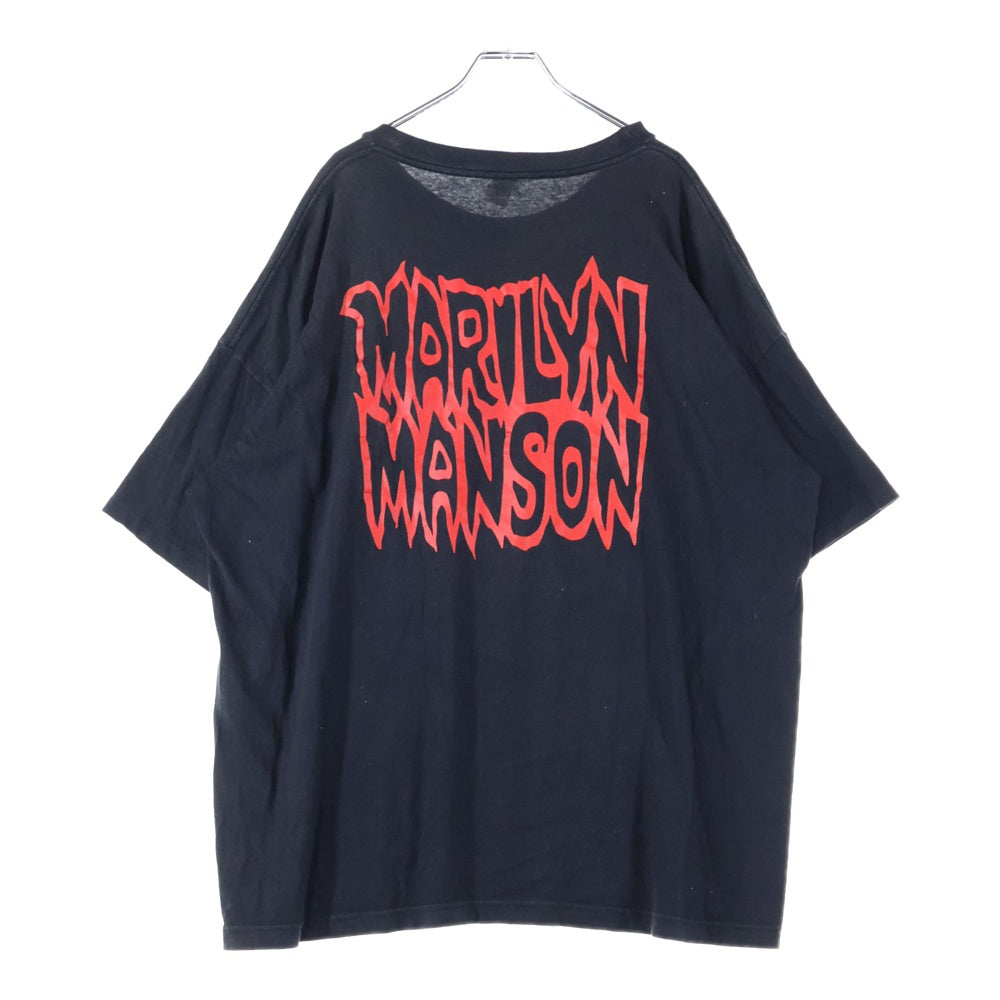 VINTAGE(ヴィンテージ) 90S MARILYN MANSON THE SATANIC ARMY マリリンマンソン サタニックアーミー 両面プリント 半袖Tシャツ ブラック
