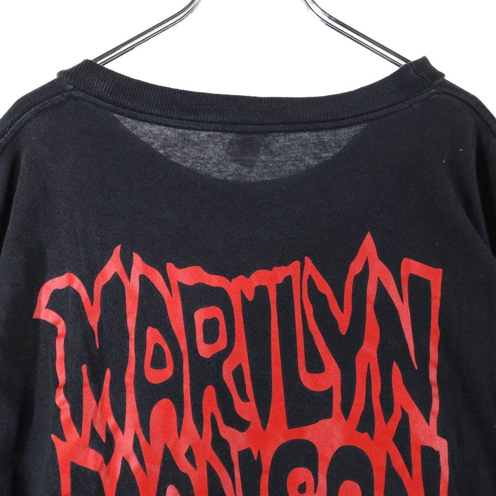 VINTAGE(ヴィンテージ) 90S MARILYN MANSON THE SATANIC ARMY マリリンマンソン サタニックアーミー 両面プリント 半袖Tシャツ ブラック