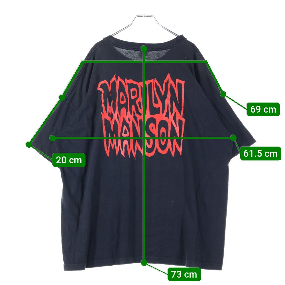VINTAGE(ヴィンテージ) 90S MARILYN MANSON THE SATANIC ARMY マリリンマンソン サタニックアーミー 両面プリント 半袖Tシャツ ブラック
