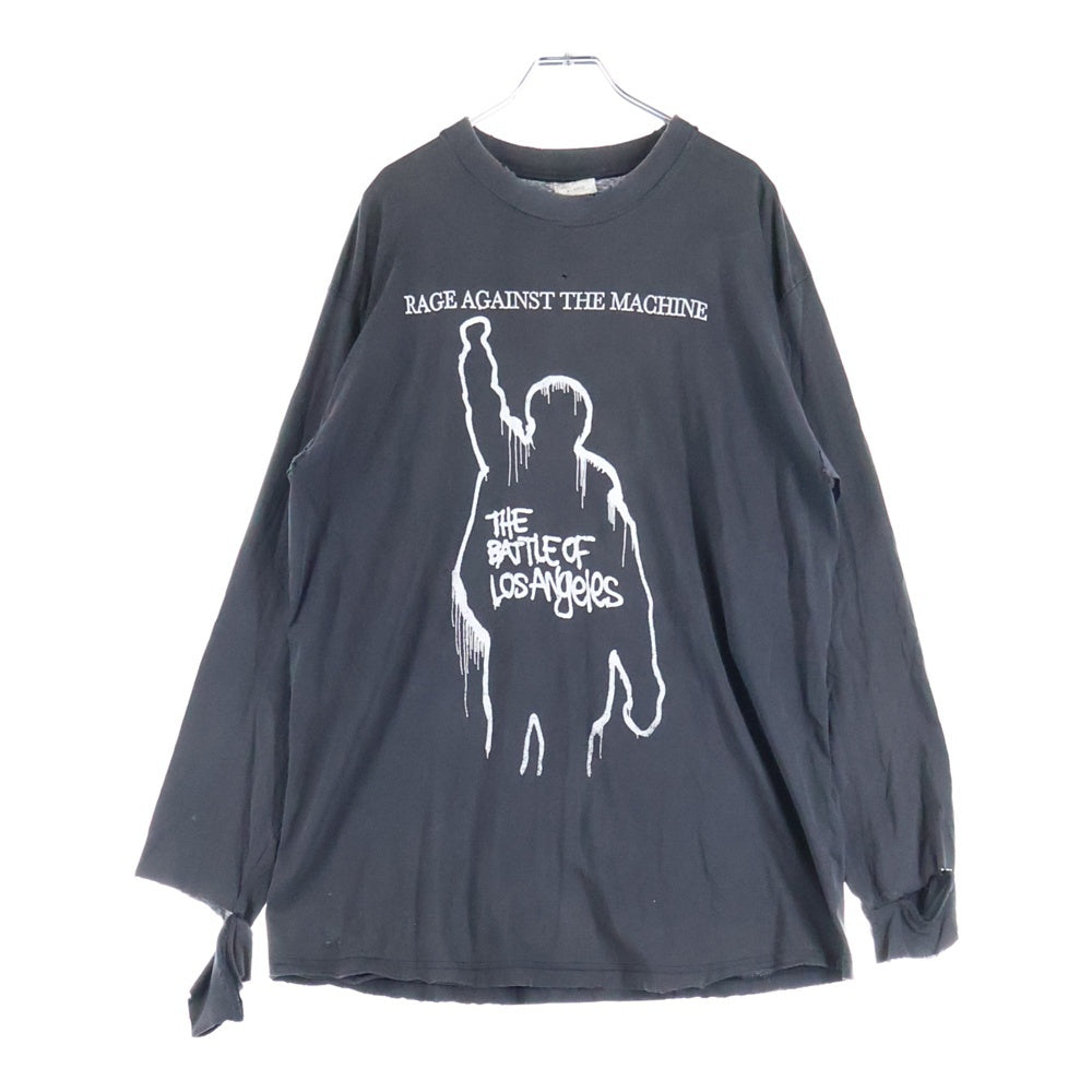 VINTAGE(ヴィンテージ) 90s RAGE AGAINST THE MACHINE L/S レイジアゲインストザマシーン フロント アーム プリント Tシャツ 長袖カットソー ブラック