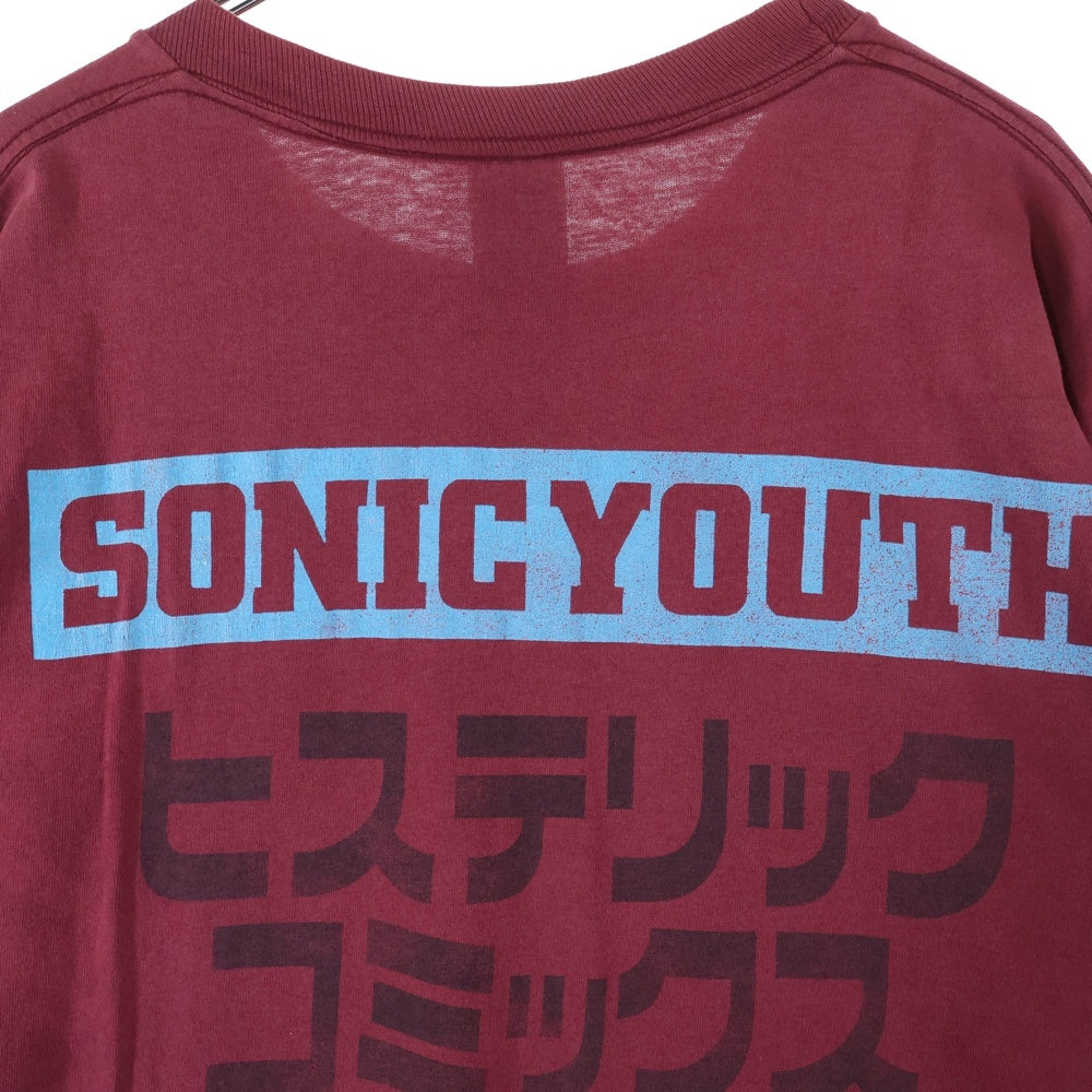 VINTAGE(ヴィンテージ) 90s SONIC YOUTH ヒステリックコミックス 無敵戦隊 ソニックユース Tシャツ 半袖カットソー ボルドー