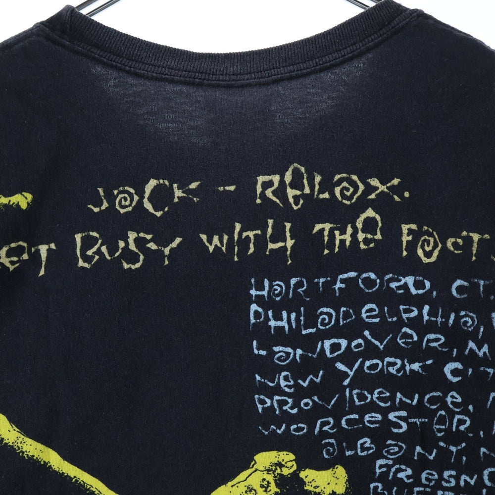 VINTAGE(ヴィンテージ) 00s RUSH ROLL THE BONES ラッシュ ロール ザボーンズ 両面プリント Tシャツ 半袖カットソーブラック