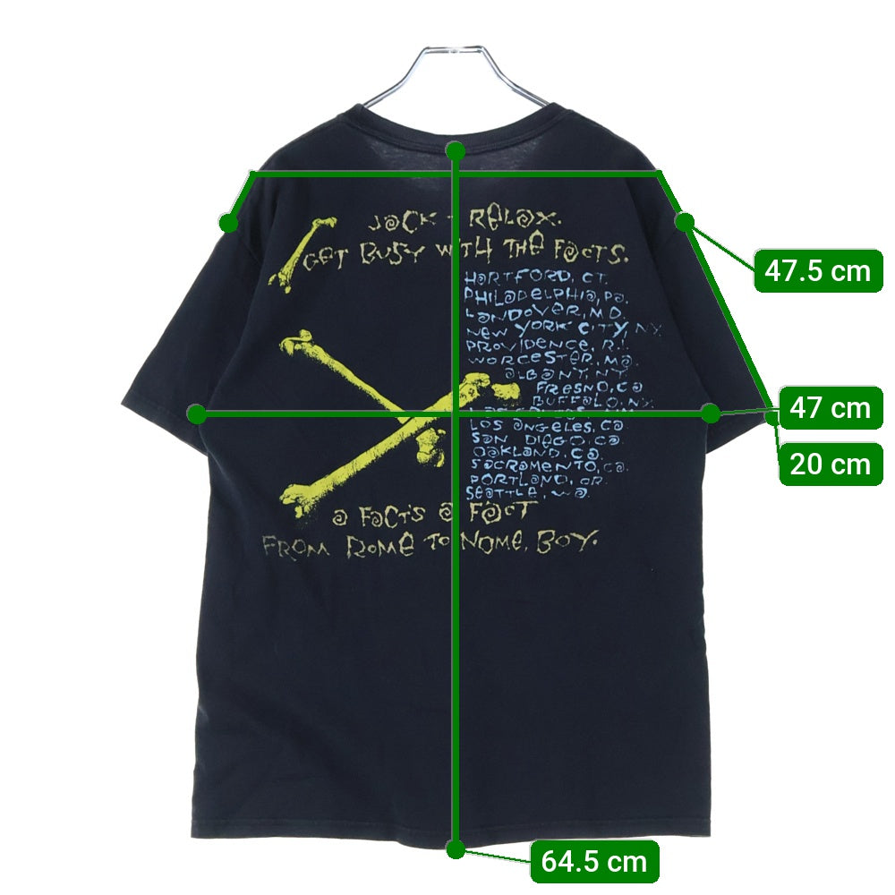 VINTAGE(ヴィンテージ) 00s RUSH ROLL THE BONES ラッシュ ロール ザボーンズ 両面プリント Tシャツ 半袖カットソーブラック