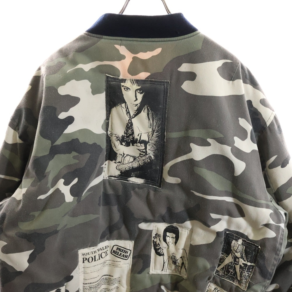 RAF SIMONS(ラフシモンズ) 01AW Archive Riot Riot Riot期 Bomber ma1 Jacket アーカイブ パッチワーク ボンバージャケット ホワイト/ブラック