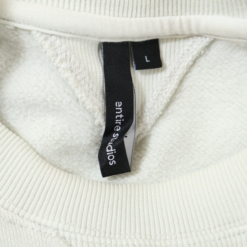 entire studios(エンタイア スタジオ) BOX CREW ボックスシルエット クルーネック スウェット ホワイト ES2126